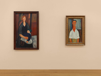 Amedeo Modigliani, Modigliani sottopelle. Quattro capolavori, vista della mostra. Cortesia di Pinacoteca Agnelli