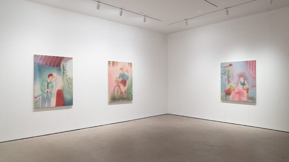 Xingzi Gu, Fluffing the foliage, exhibition view. Courtesy of Clearing 