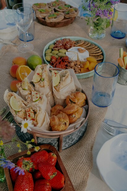 Mesa de alimentos saudáveis