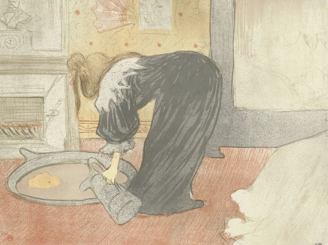 Henri de Toulouse-Lautrec (French, 1864–1901). Femme au tub (Woman at the Tub) from the portfolio Elles. 1896. Lithograph, sheet: 15 1/2 x 20 1/4 in. (39.4 x 51.4 cm) The Museum of Modern Art, New York. Gift of Abby Aldrich Rockefeller, 1946