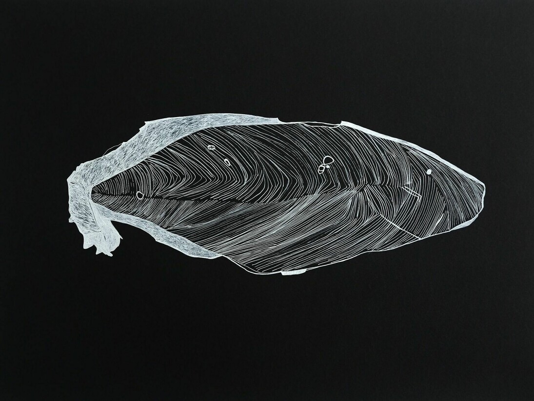 Rita Alaoui, Objet Trouvé No.21, 2016, acrylic on pa…r, 50 x 70cm. Courtesy of Tiwani Contemporary