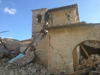 Macerie degli edifici a Visso
