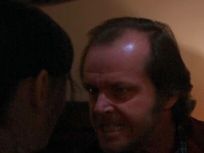 Jack Torrance con la moglie Wendy, interpretata da Shelley Duvall