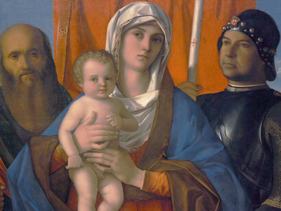 Giovanni Bellini. "Madonna e bambino tra i santi Giorgio e Paolo"