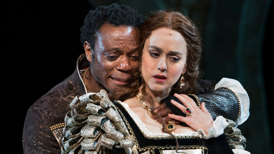 Montaje de Otelo en el Teatro Delacorte, 2018