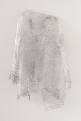 Doris Salcedo, Disremembered I, 2014, Silk thread and sewing needles, 89 x 55 x 16 cm. Collection of Diane and Bruce Halle