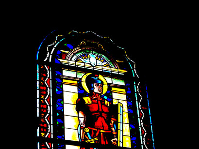 San Mauricio, abogado de la langosta. Vitral de Pierre Lahalle, Catedral
Metropolitana de Caracas
