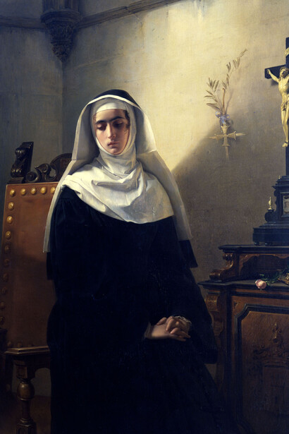 Giuseppe Molteni, La Signora di Monza, 1847, olio su tela, 149 x 117 cm, Musei Civici di Pavia. Courtesy of Serrone della Villa Reale di Monza
