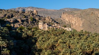 Misfat Al Abriyeen, also known as Misfah Al Abriyyin, is a village in the wilayah of Al Hamra, Oman. nestled in an oasis at 900 meters (3,000 feet) above sea level, it sits within the western Hajar mountains