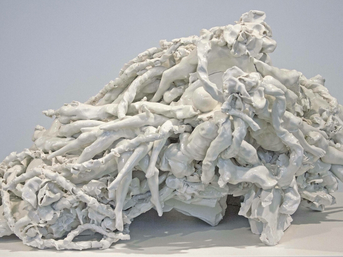 The Consciousness of an Unbearable Tragedy At Once Dreaded and Desired, Rachel Kneebone, 2013. © Rachel Kneebone. Photograph © Victoria and Albert Museum, London