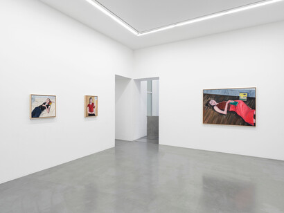 Jean-Philippe Delhomme, Model resting, exhibition view. Courtesy of Galerie Perrotin