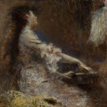 Tranquillo Cremona, Melodia, 1874-1878, olio su tela, 115x129 cm