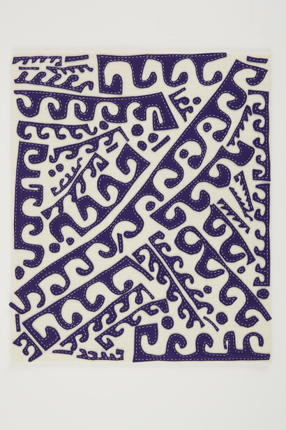 William J. O'Brien, Untitled, 2013, Felt on felt, Six parts each: 23 7/8 x 19 3/4 inches. Courtesy of the artist and Marianne Boesky Gallery, New York.