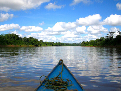 El río Tambopata tiene una longitud de 402 km