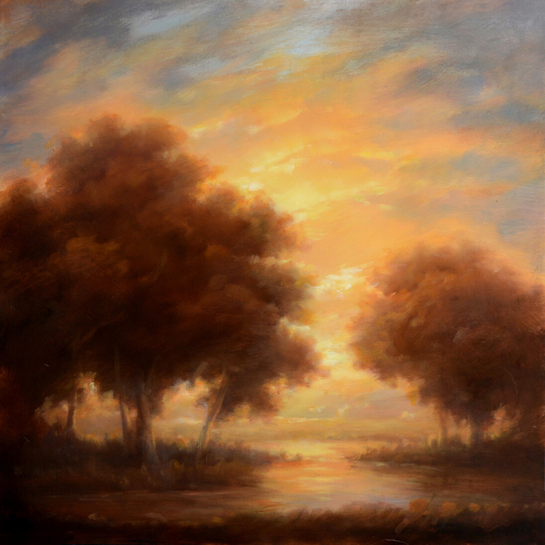 Luminescence, 2014, 16 x 16 inches, oil on panel by Jane Bloodgood-Abrams