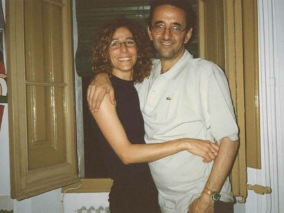 Con su mujer, Carolina López 