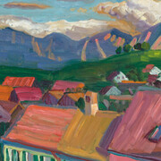 Gabriele Münter, From the Griesbräu window (Vom Griesbräu fenster) (detail), 1908. Courtesy of Guggenheim Museum