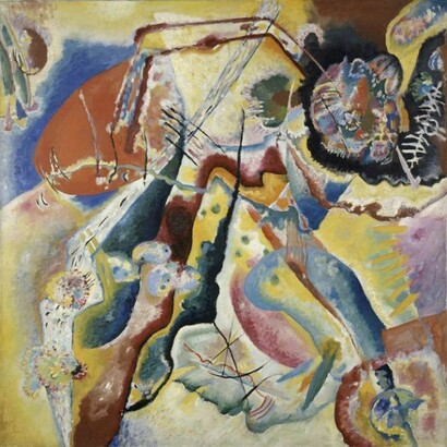Vassily Kandinsky, Bild mit rotem Fleck (Quadro con macchia rossa), 25 febbraio 1914, Olio su tela, cm 130 x 130, Donazione Nina Kandinsky, 1976, Adam Rzepka ‐ Centre Pompidou, MNAM‐CCI