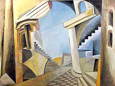 Ignatiy Nivinskiy, Moscú (1881-1933). La princesa Turandot (1922). La ópera "La princesa Turandot" se representó con esta escenografía en el tercer estudio del Teatro de Arte de Moscú, Rusia
