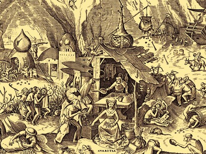 La avaricia como pecado capital representada por Pieter Brueghel (1525-1569)