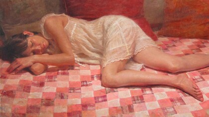 Misawa Hiroshi. Mujer tendida en la cama