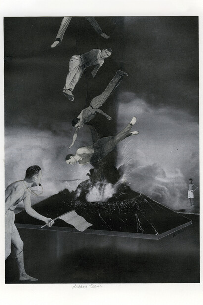 Ken Graves, Dream Team, 1989, Signed on print in pencil, Unique mixed media collage
7.5 x 5.2 inches. Courtesy of Rosegallery