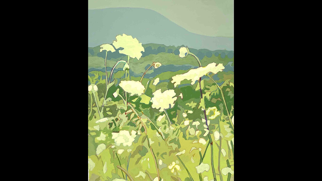 Sandy Litchfield, Queen Anne's Lace, 2022, gouache and colored pencil on paper, 50.80x40.64 cm. Courtesy the artist and Garvey|Simon, NYC