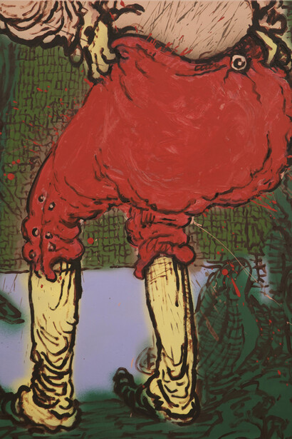 Bum 14, Charlie Billingham, 2014, Oil and acrylic on linen, 100 x 80cm