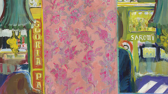 Christa Dichgans, “Tapete mit Spiegeln”, 1964, caparol pastel on canvas in artist frame
