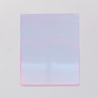 Regine Schumann, Colormirror glowing after rainbow grooves blue Dallas, 2023. Courtesy of 5oz Gallery