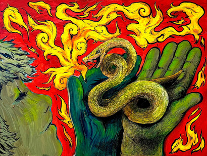 Susan Kim Alvarez and Cici McMonigle, Oh for Goodness Snake! exhibition view. Courtesy of Latitude Gallery