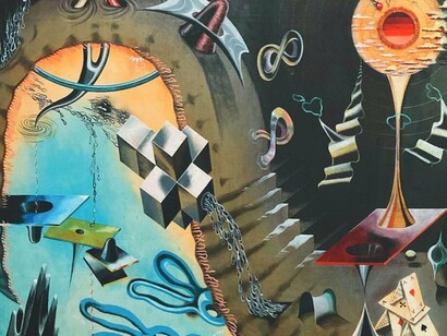 Uwe Bremer, Stilllebenebenen (detail), 2003, Öl auf Holz, 107 x 107 cm. Courtesy of the artist and Galerie Kremers
