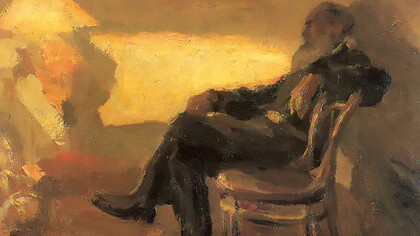 Leonid Pasternak (1862–1945), a renowned Russian painter and the father of the famous poet and translator Boris Pasternak, was closely associated with the celebrated author Leo Tolstoy, capturing intimate portraits of the literary giant during his lifetime