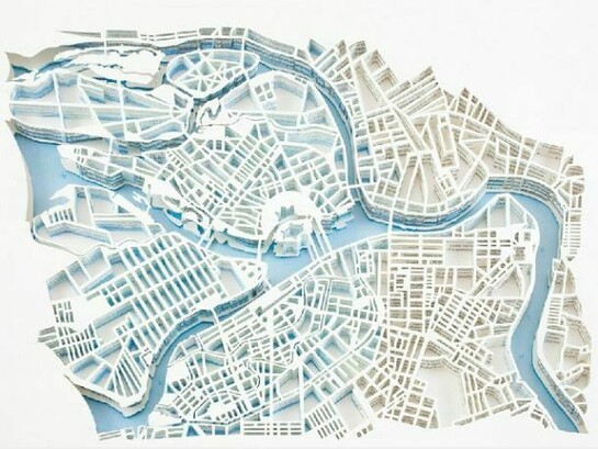 Matthew Picton, St Petersburg 1703-1963 - 2013, texts from books & poetry, musical score based upon a map of the great flood, 49 x 69 inches, framed