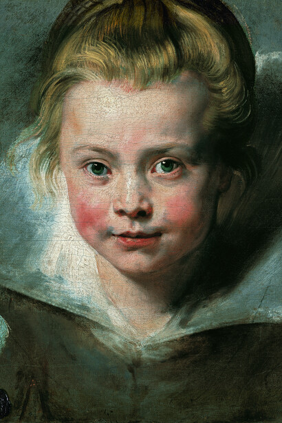 Peter Paul Rubens, Ritratto della figlia Clara Serena, 1615 - 1616. Olio su tela applicata su tavola , 33x26,3 cm. Vienna, Palazzo Liechtenstein. The Princely Collections
