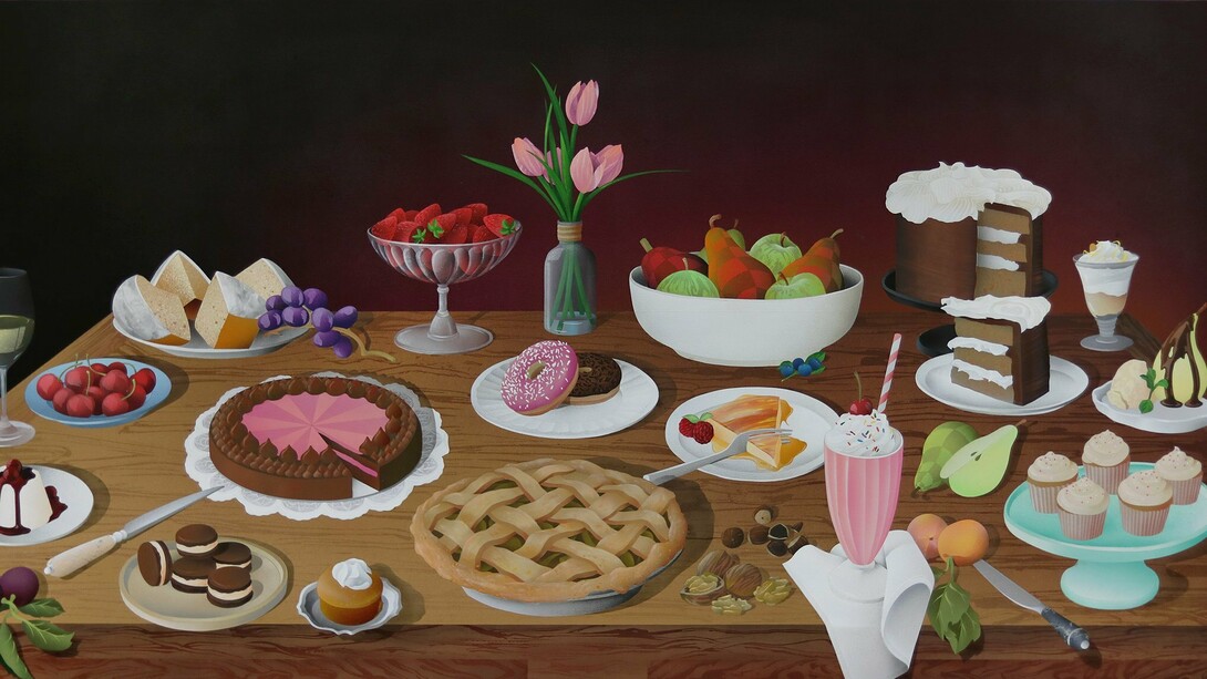 Casey Gray, Still Life with Just Desserts (detail), 2023. Courtesy of the artists and Hashimoto Contemporary