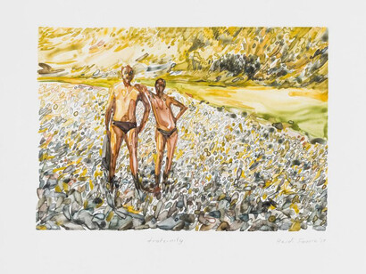 Heidi Fourie, Fraternity, 2017, Watercolour monotype, 21.2 x 26.4cm. Courtesy of David Krut Projects