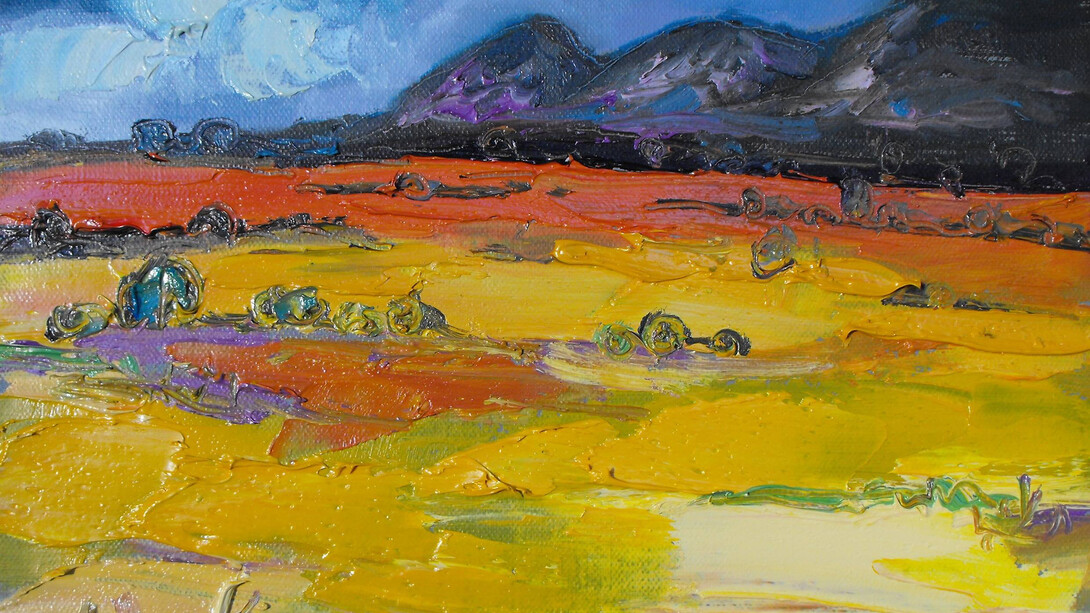 Yellow Moorland, the Campsies by Judith I Bridgland