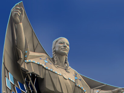 Dignity, a statue of a Native American woman in South Dakota, USA