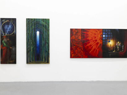 Vitaly Komar, Three day weekend: tomorrow is not guaranteed, exhibition view. Courtesy of Ethan Cohen Gallery