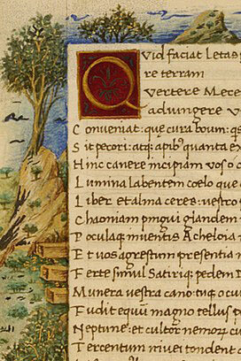 Virgilio, manoscritto del 1470 circa. Il compito del linguista, dunque, è un po' come il lavoro dello storico, cercare di rinchiudere in compartimenti e contenitori quello che nel reale succede