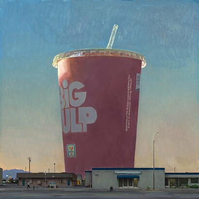 John Brosio, Dawn (Big Gulp), Oil on Canvas, 2024, 40 x 40. Courtesy of the artist and Arcadia Contemporary 