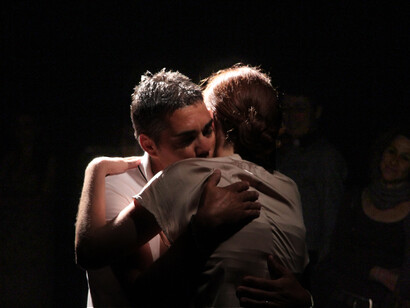 “Azione col Sangue” Performance Art and Social Campaign by Kyrahm and Julius Kaiser,       2013, Teatroinscatola, Roma.
