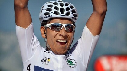 El ciclista colombiano Nairo Quintana se proclama campeón de la etapa con final en Annecy-Semnoz del Tour de Francia 2013