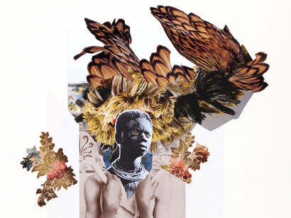 Marcia Kure, Of Saints and Vagabonds #2, 2016. Collage, 76 x 56 cm. Courtesy l’artista e Officine dell’Immagine, Milano. 