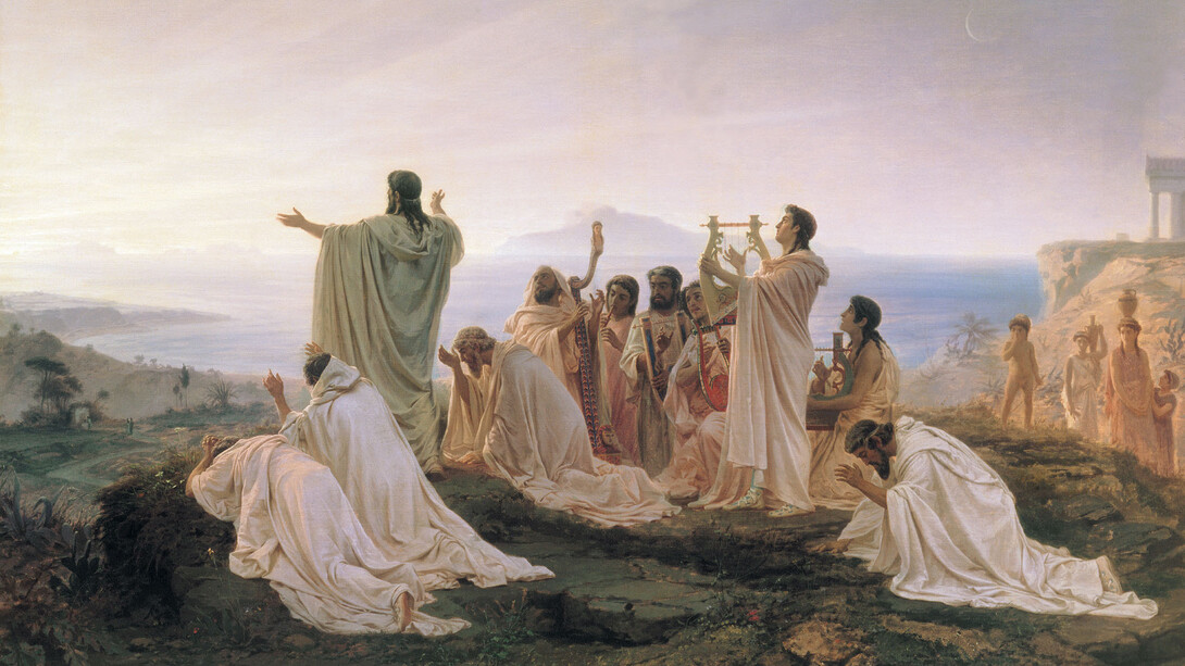 «Pitagóricos celebrando el amanecer», Fyodor Bronnikov (1827-1902)