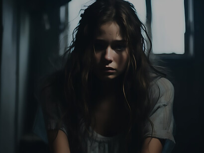 The individual grapples with the overwhelming weight of depression, captured in the vulnerable contours of their expression