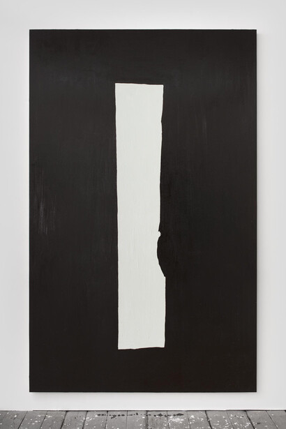 Erik Lindman, Untitled, 2014, Oil on canvas with canvas collage over panel, 243,8 x 152,4 cm, 96 x 60 inches © Erik Lindman, Courtesy of the artist and Almine Rech Gallery