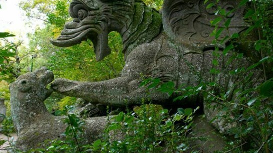 Bomarzo is full of statues representing giants, tritons, monsters and mythological creatures of every kind