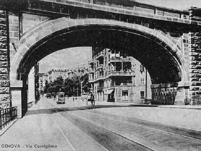 Il viadotto sovrappassa Via Cornigliano
